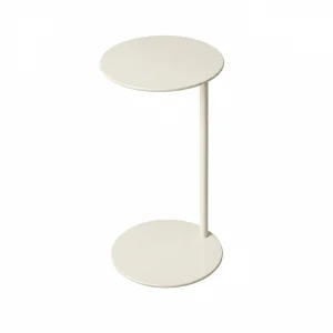 Runder Beistelltisch aus Metall in Beige